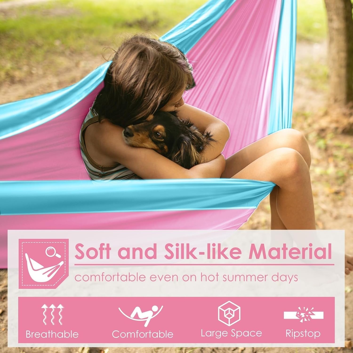 Kids Camping Hammock with Straps | Safe Portable Indoor Outdoor Hanging Bed