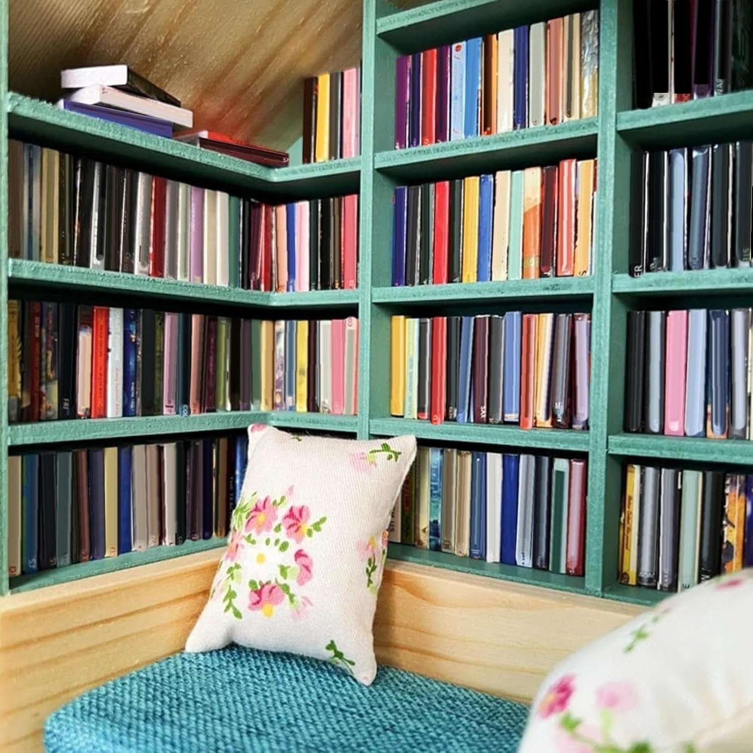Wooden Mini Bookshelf Stress Reliever Decorative Small Bookcase Nook Shelf