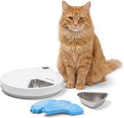 5 Meal Automatic Pet Feeder Digital Timer Stainless Steel Bowls