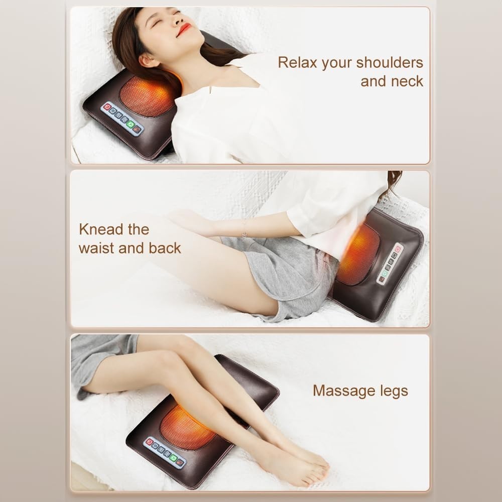 Full Body Massage Mattress Heat Shiatsu Vibration 10 Motors 6 Nodes Pain Relief
