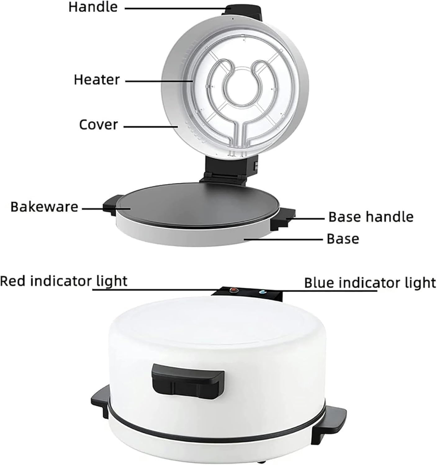Electric Pizza Oven 2000W | Fast Heat Non-Stick 32cm Pan w/ Temp Control