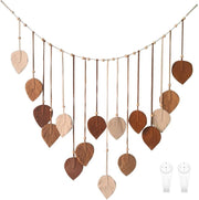 Large Boho Macrame Wall Hanging Leaf Tassel Wooden Bead