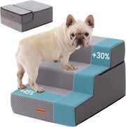 3 Step Dog Stairs Foam Ramp Non-Slip Grey 35x50x35cm