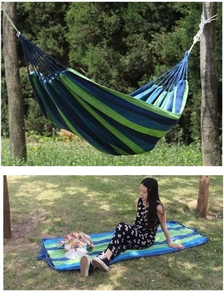 XL 2 Person Cotton Camping Hammock – Portable, Lightweight, with Carry Bag