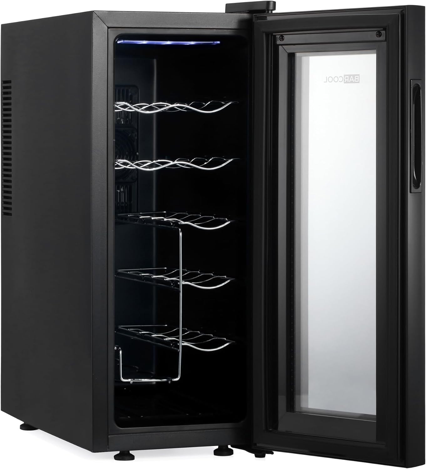 12 Bottle Wine Cooler Fridge Slim Digital Glass Door LED Table Top