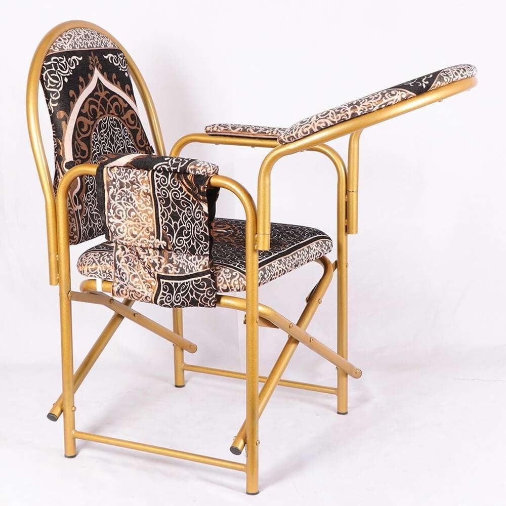 Foldable Islamic Prayer Chair Cushioned Comfortable Armrest Mosque Seat
