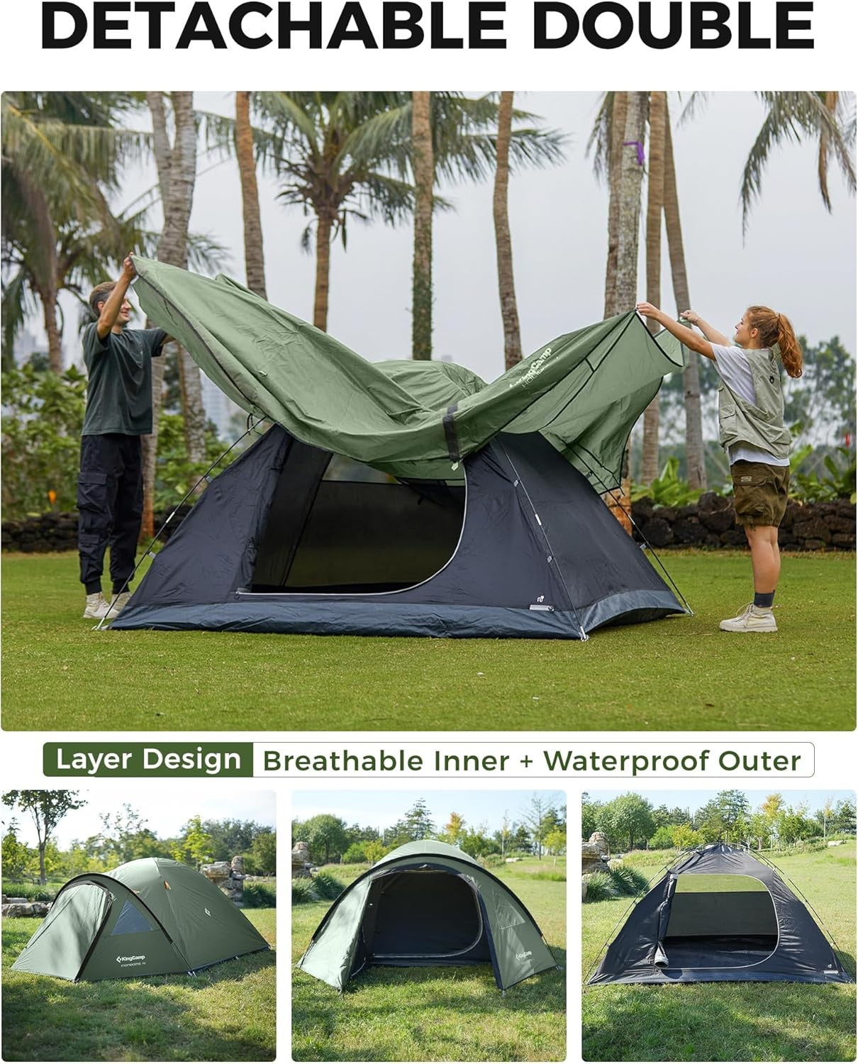 KingCamp 4-Person Dome Camping Tent Waterproof Outdoor Festival