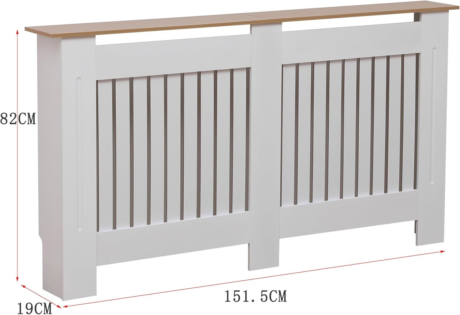 Large White Oak Radiator Cover | Modern MDF Vertical Slat Cabinet