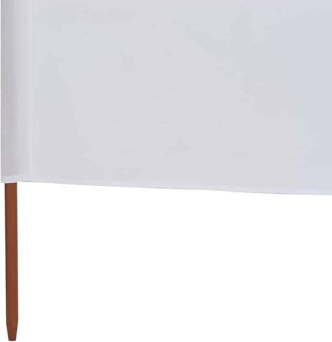 6-Panel Sand White Wind Screen 800x80cm Outdoor Garden Camping Divider