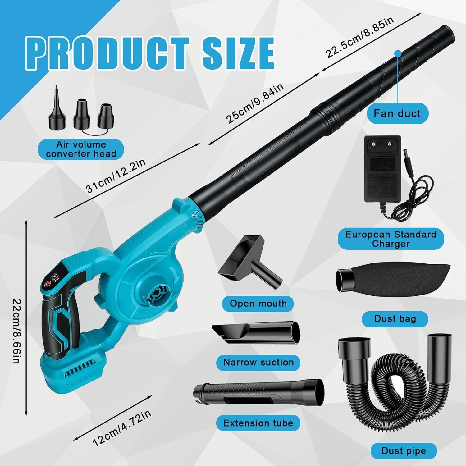 Cordless Leaf Blower Vacuum 230MPH 2-in-1 High Power Garden Cleaner Tool
