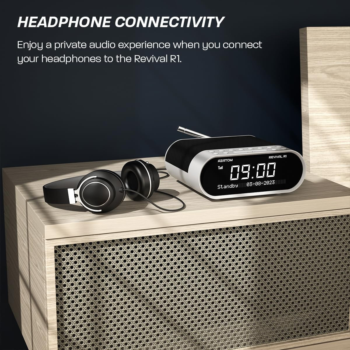 DAB/DAB+ & FM Bedside Radio with Dual Alarms, USB Charging & Bluetooth