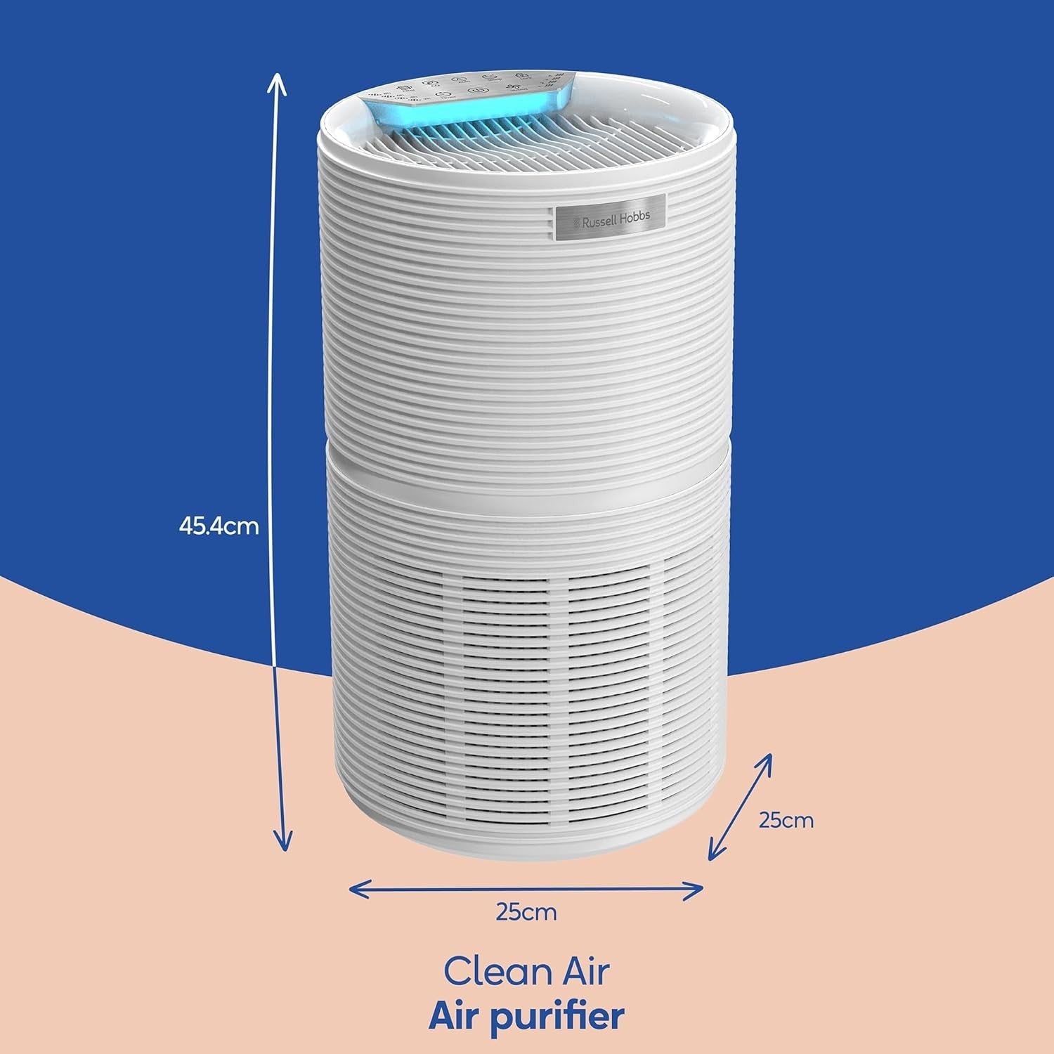 Quiet HEPA Air Purifier for Large Rooms 280m³/h Carbon Filter White