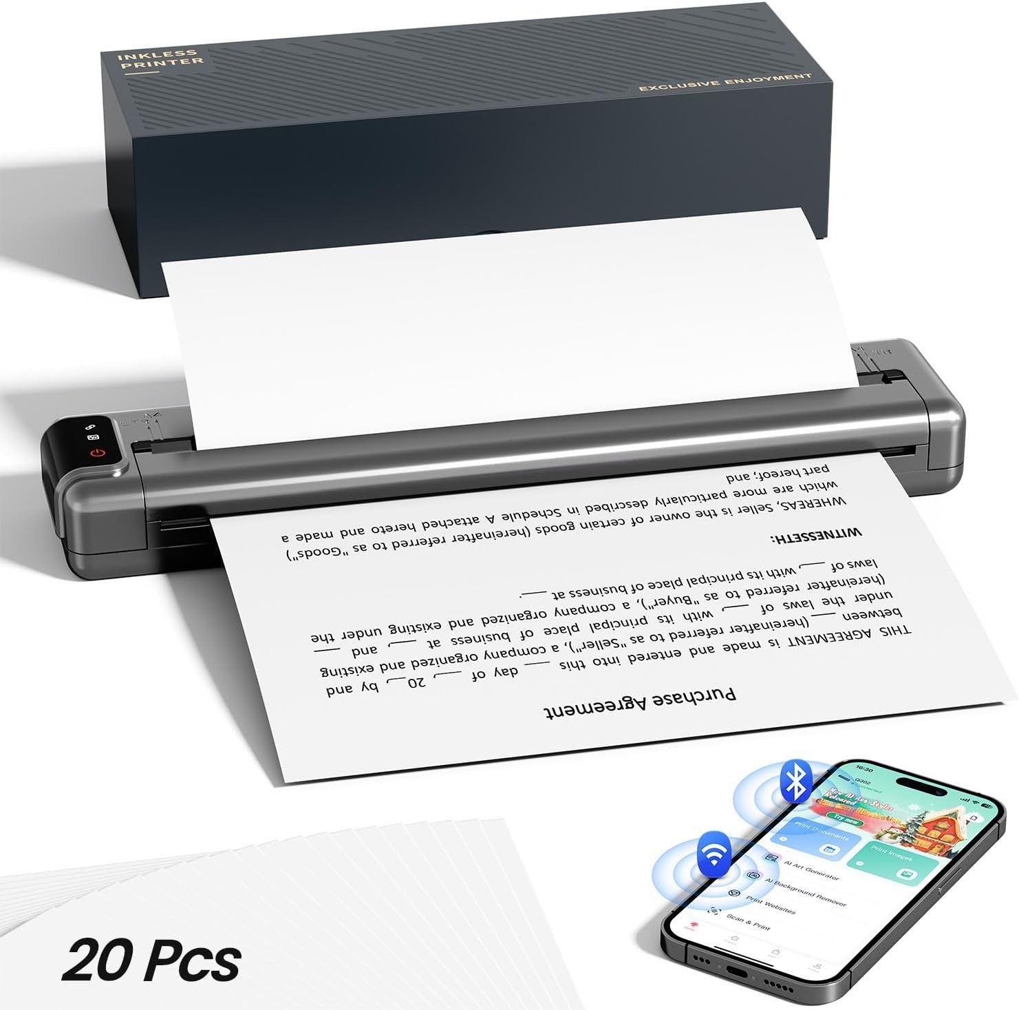 Portable Thermal Printer A4 – Wireless Bluetooth Wi-Fi USB Printer