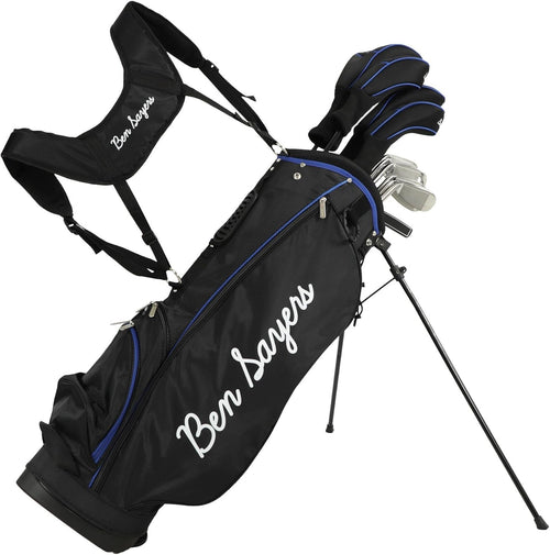 Mens Complete Golf Club Set Regular Flex Stand Bag Driver Irons Hybrids