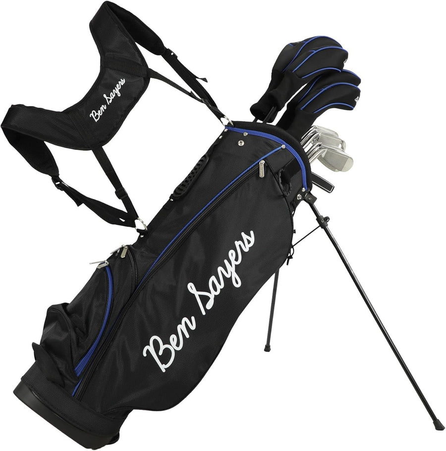 Mens Complete Golf Club Set Regular Flex Stand Bag Driver Irons Hybrids