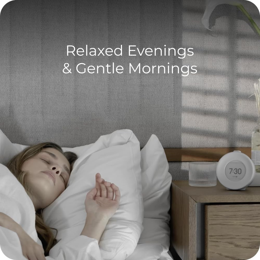 Sunrise Daylight Alarm Clock E-Ink Display Meditation Sounds Black