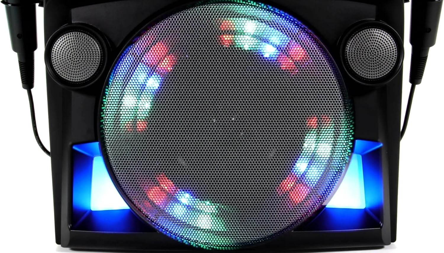 Black Bluetooth CDG Karaoke Machine with Screen 2 Wireless Mics