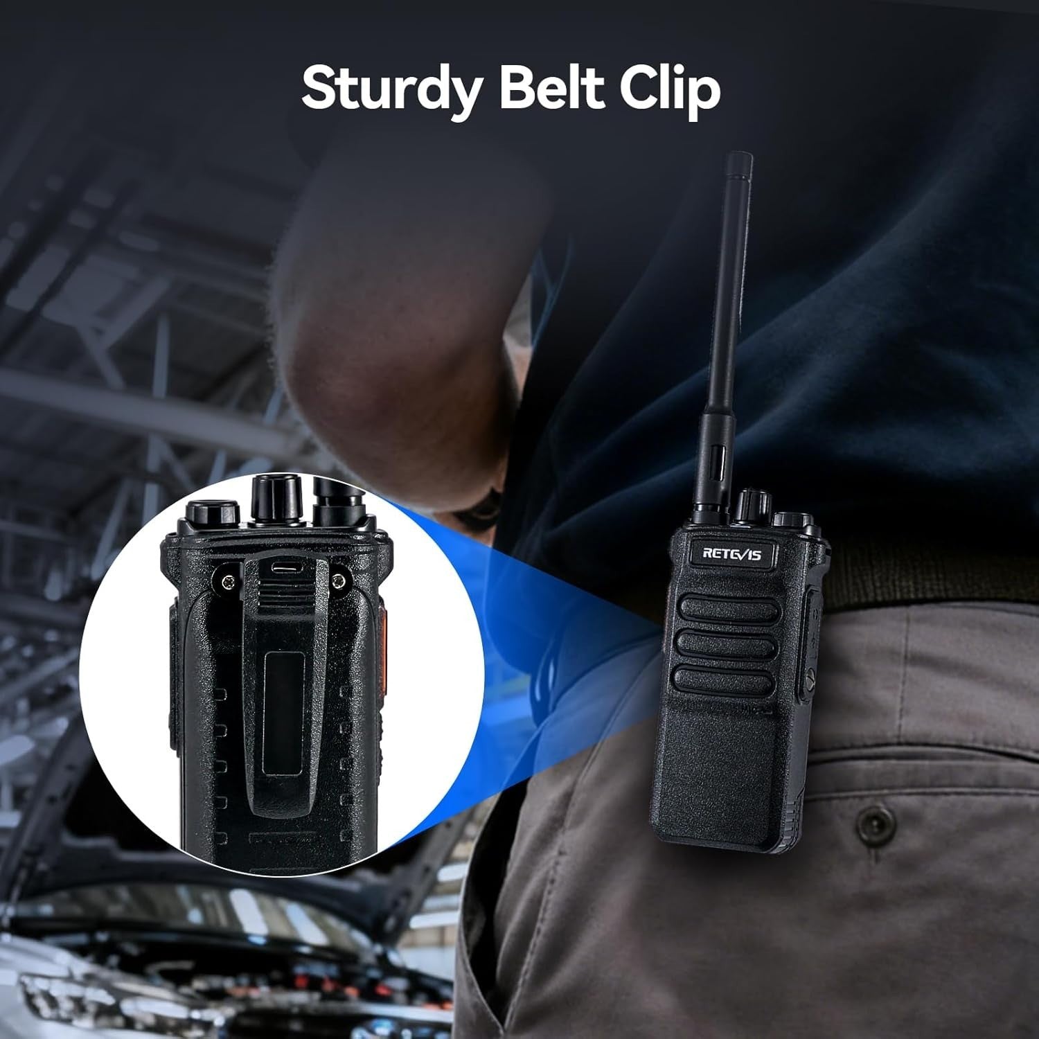 Long Range Professional Walkie Talkies 2 Pack 2600mAh Speaker Mic