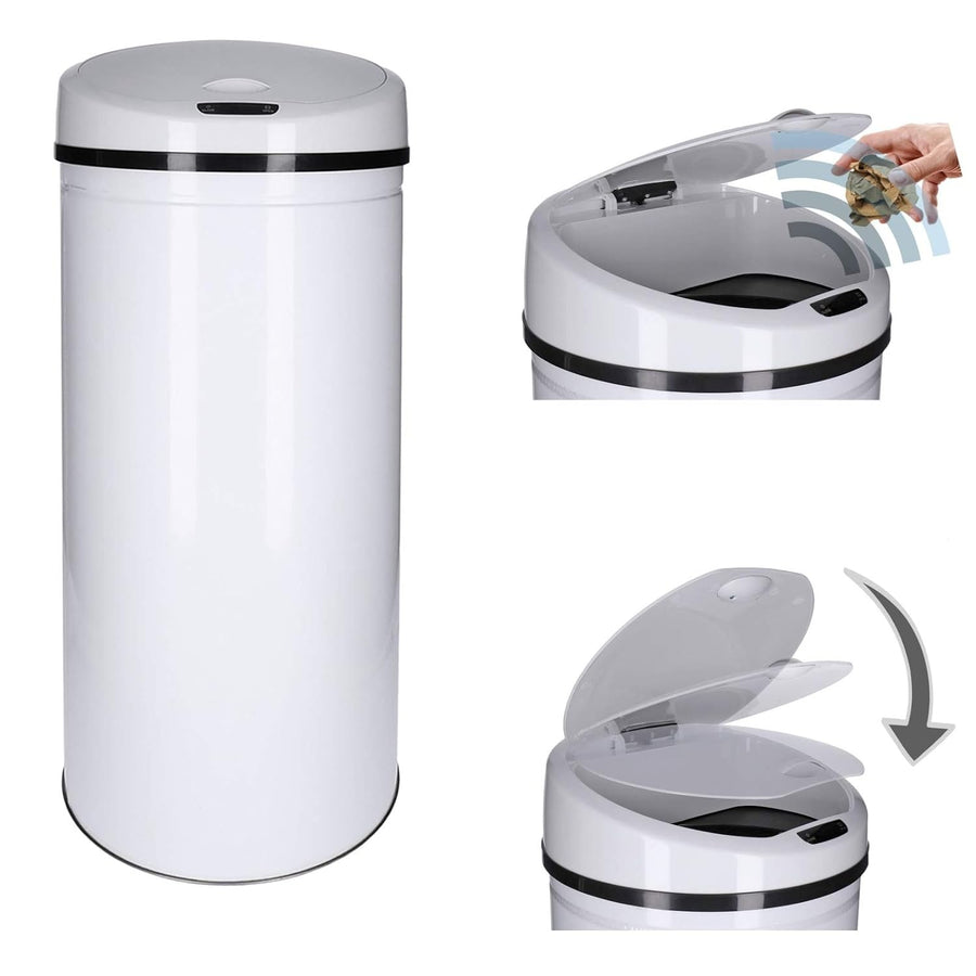 50L Automatic Sensor Kitchen Bin Touchless Soft Close White