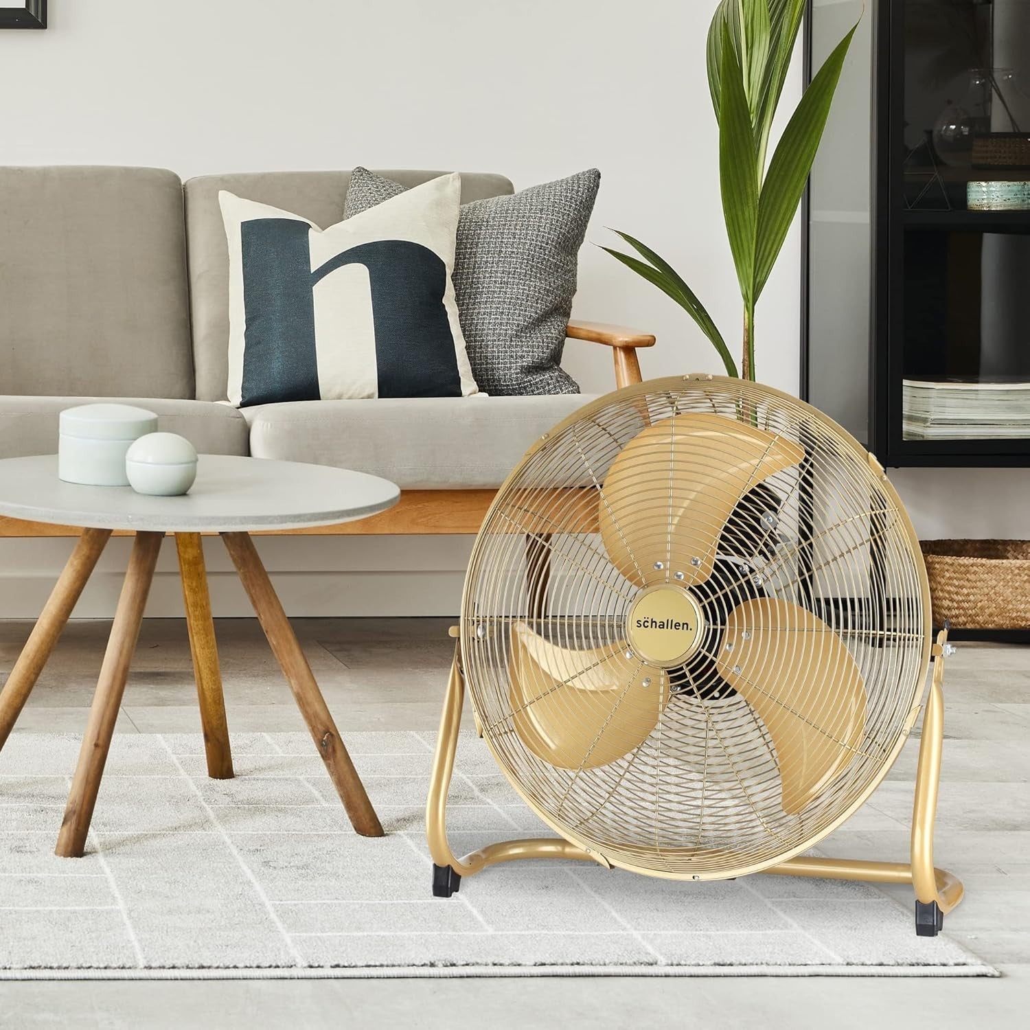 18-Inch Metal Floor Fan – Gold 3-Speed High Velocity Adjustable Airflow Fan