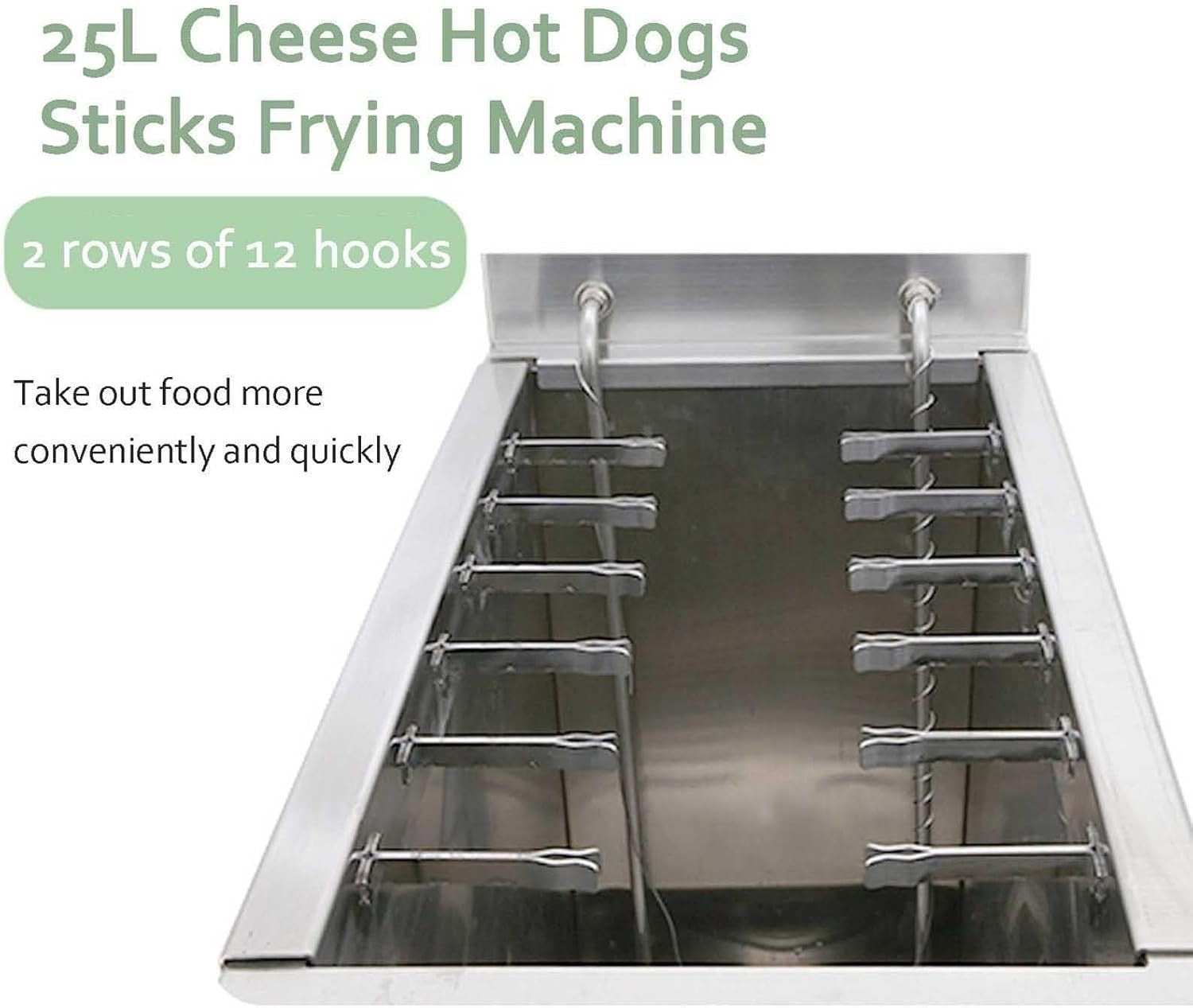 3000W Commercial Corn Dog Deep Fryer 25L Electric Stainless Steel