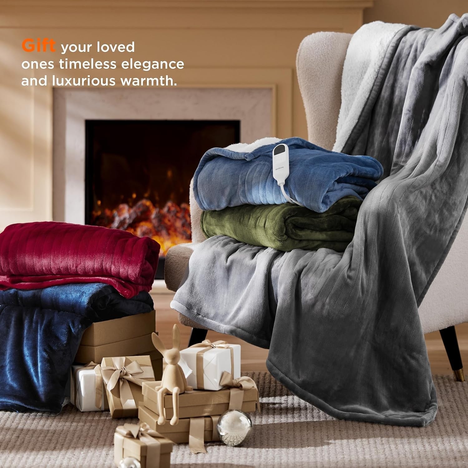 Electric Heated Throw Blanket 130x160cm Soft Flannel 6 Heat Levels