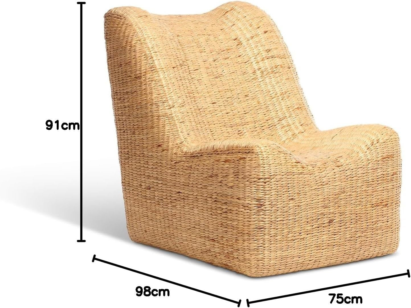 Luxury Rattan Statement Chair Indoor Woven Occasional Chair Modern Armchair