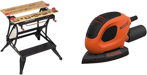 Dual-Height Workbench with Clamp System + Detail Sander Kit 6 Sheets