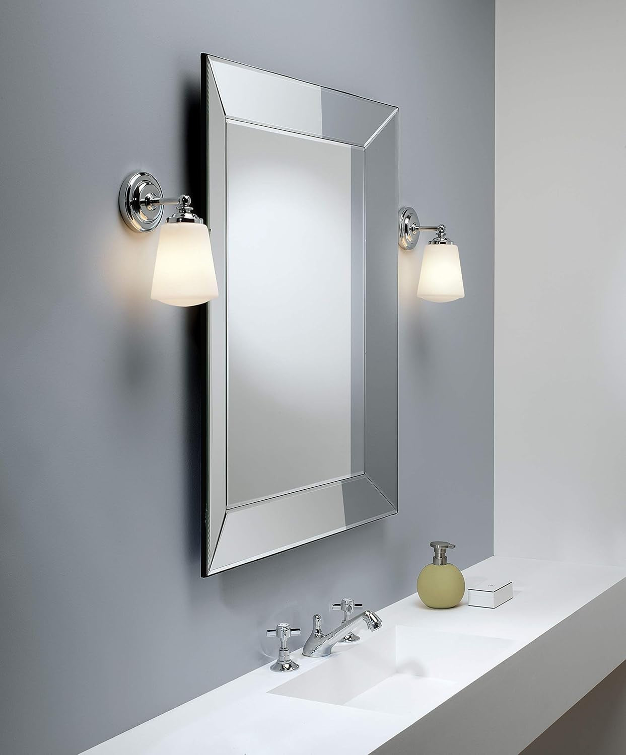 Polished Chrome Bathroom Wall Light Sconce | Dimmable E14 LED Fixture