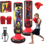 Kids Inflatable Punching Bag 66” Boxing Karate Toy Gloves Set