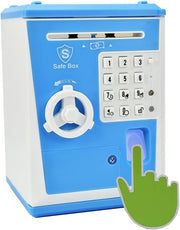 Kids Fingerprint Money Safe ATM Piggy Bank Electronic Savings Box