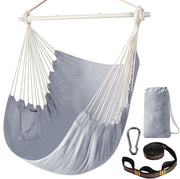 Hammock Chair Swing – Collapsible Cotton Seat, Portable Indoor/Outdoor, 1 Person
