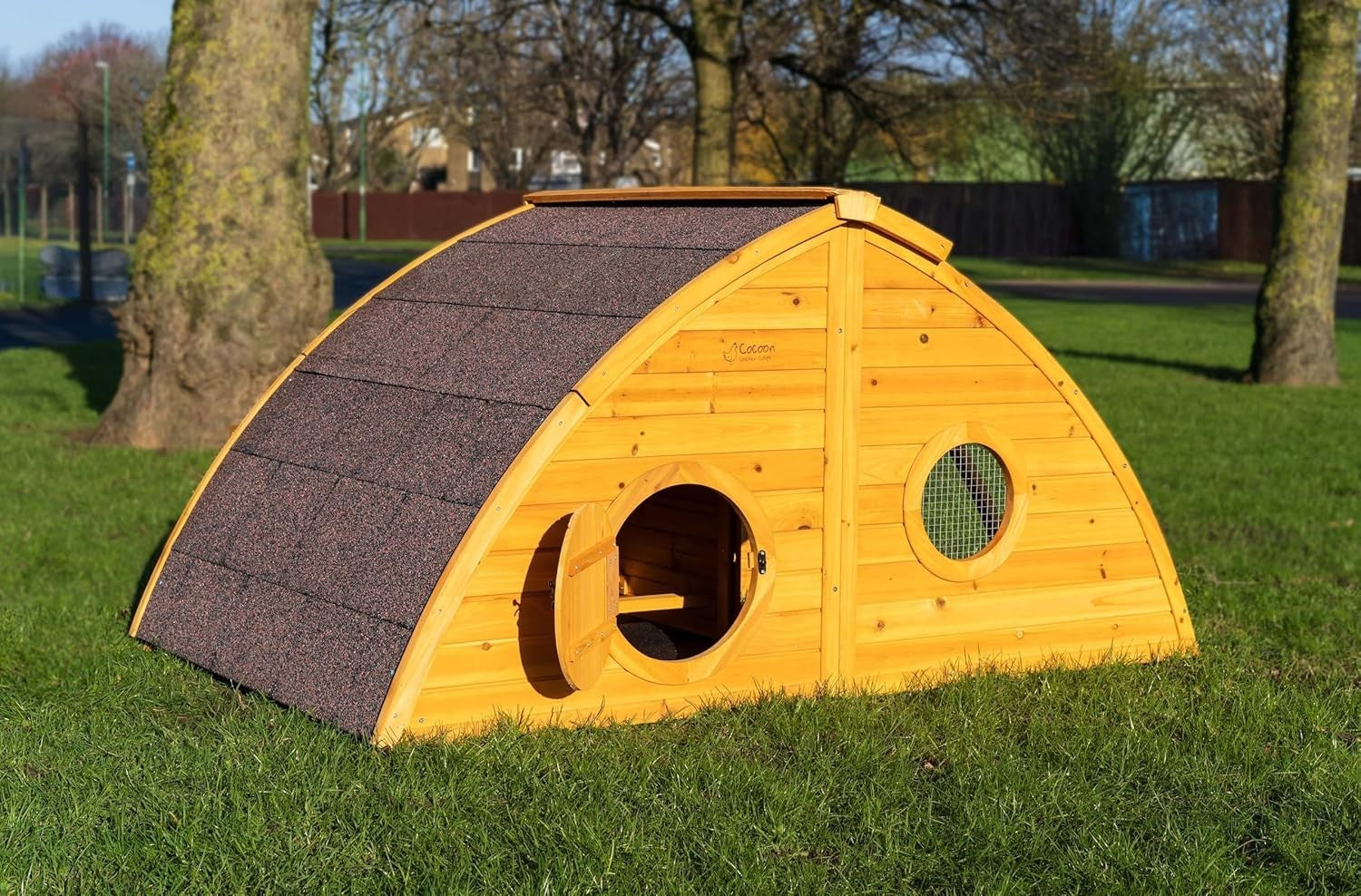 Half Moon Wooden Chicken Coop with Run Nest Box