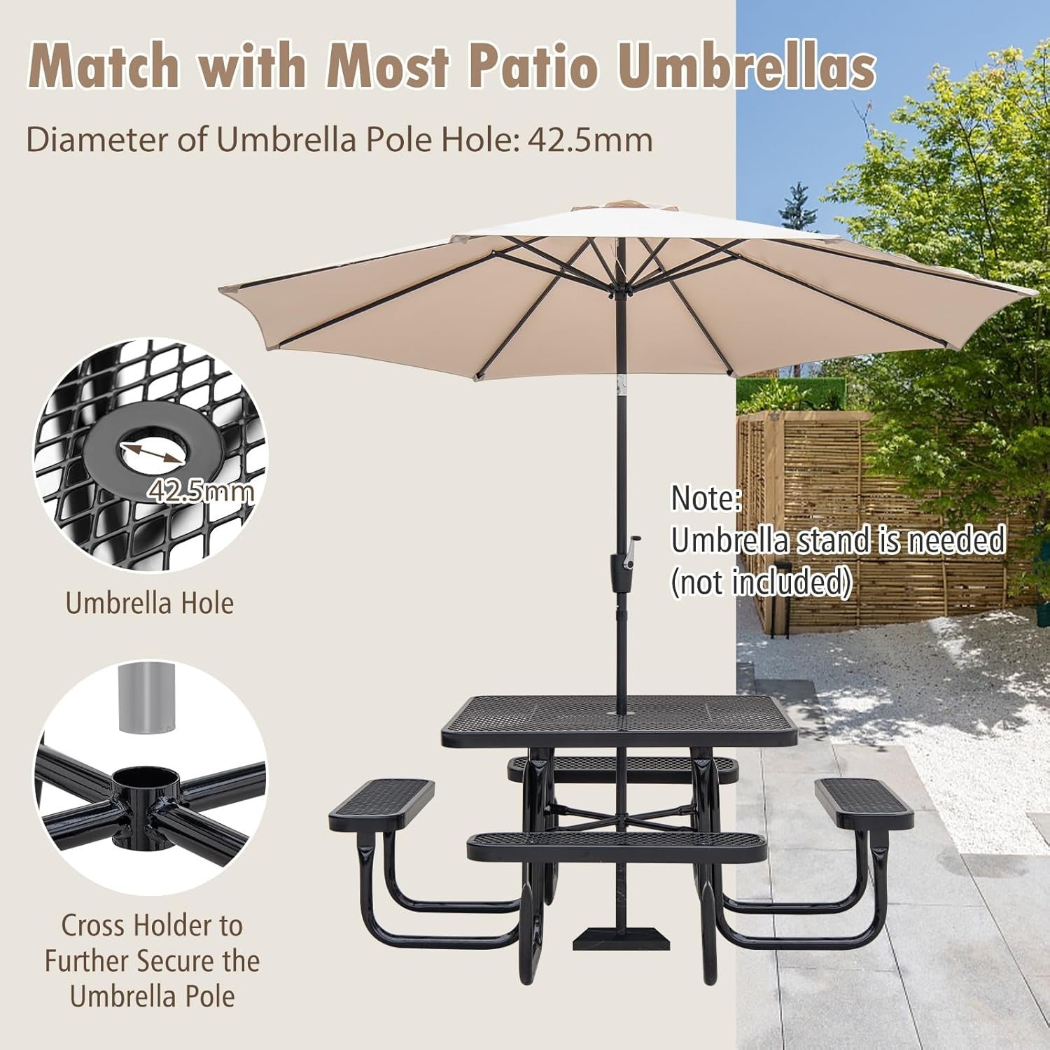 Outdoor 8-Seater Picnic Table & Bench Set | Weatherproof Patio Dining Table
