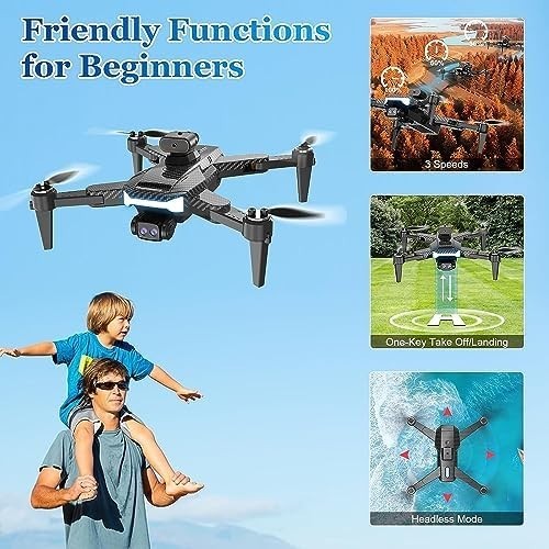 Mini 4K Drone with Brushless Motor, Obstacle Avoidance & 2 Batteries