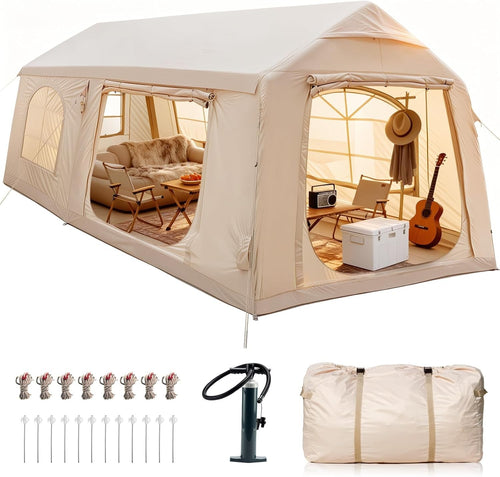 10 Person Inflatable Camping Tent 4 Season Waterproof Air Glamping
