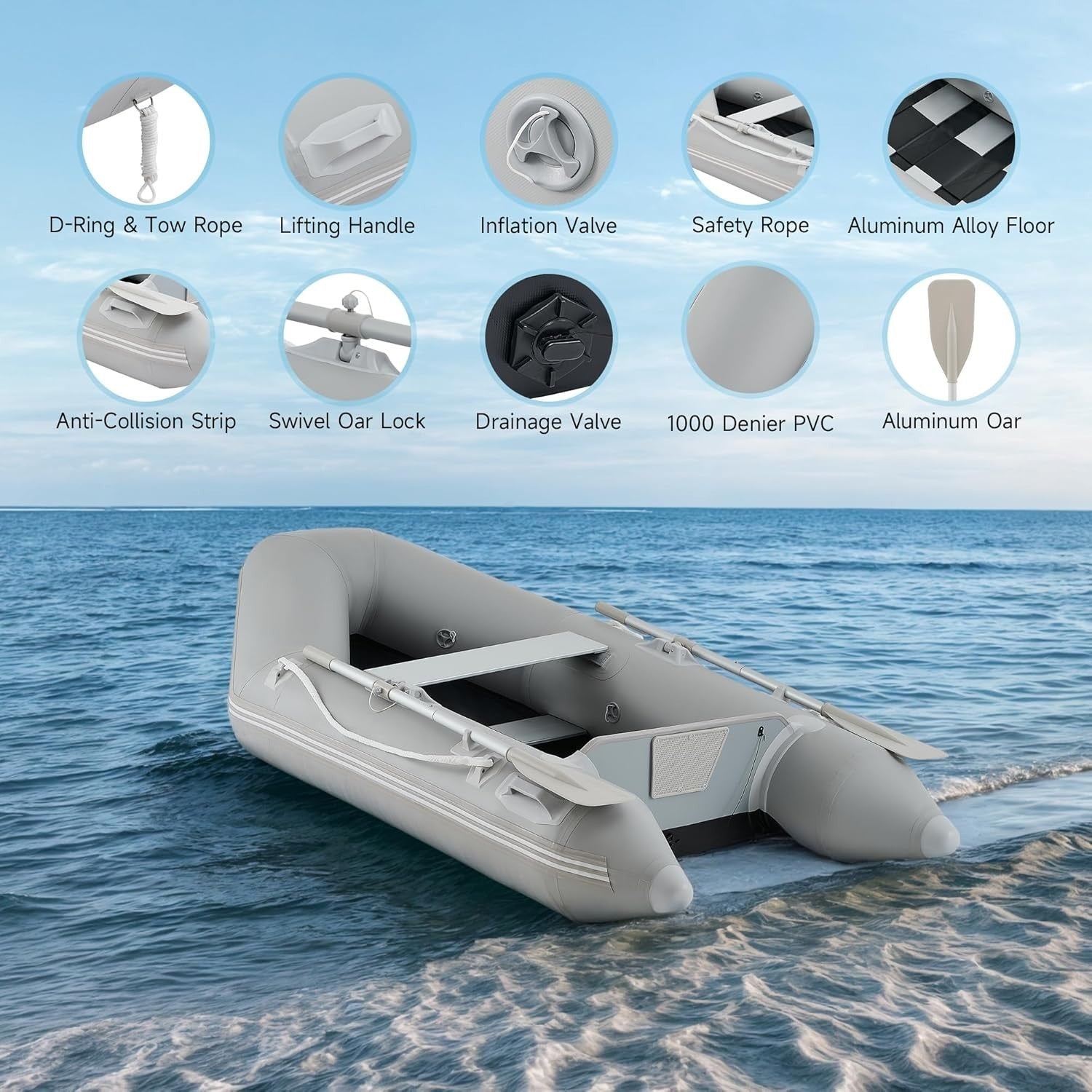 2 Person Inflatable PVC Raft Boat 300kg Fishing Hunting Kayak