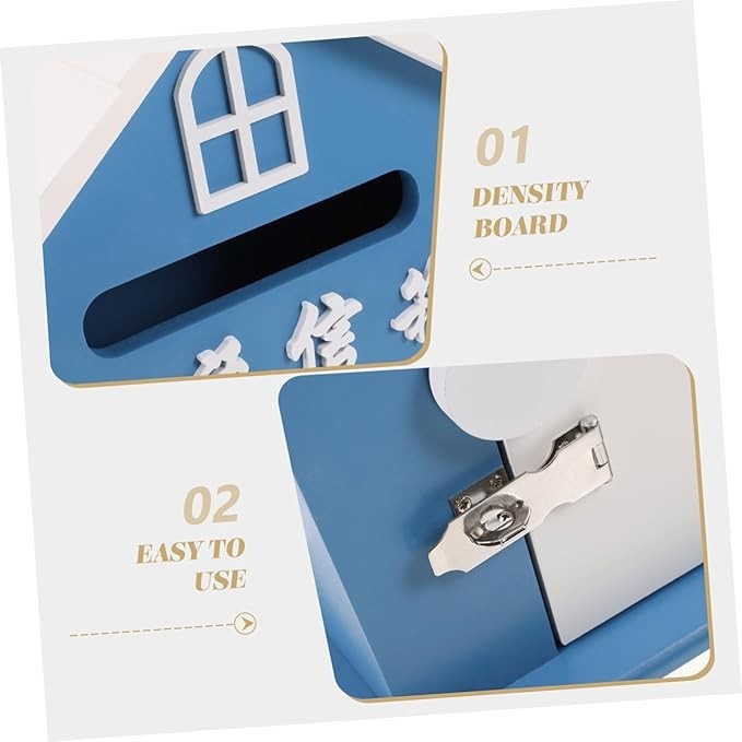 Lockable Wall Mounted Mailbox Blue – Secure Outdoor Post Box for Kids & Home Use