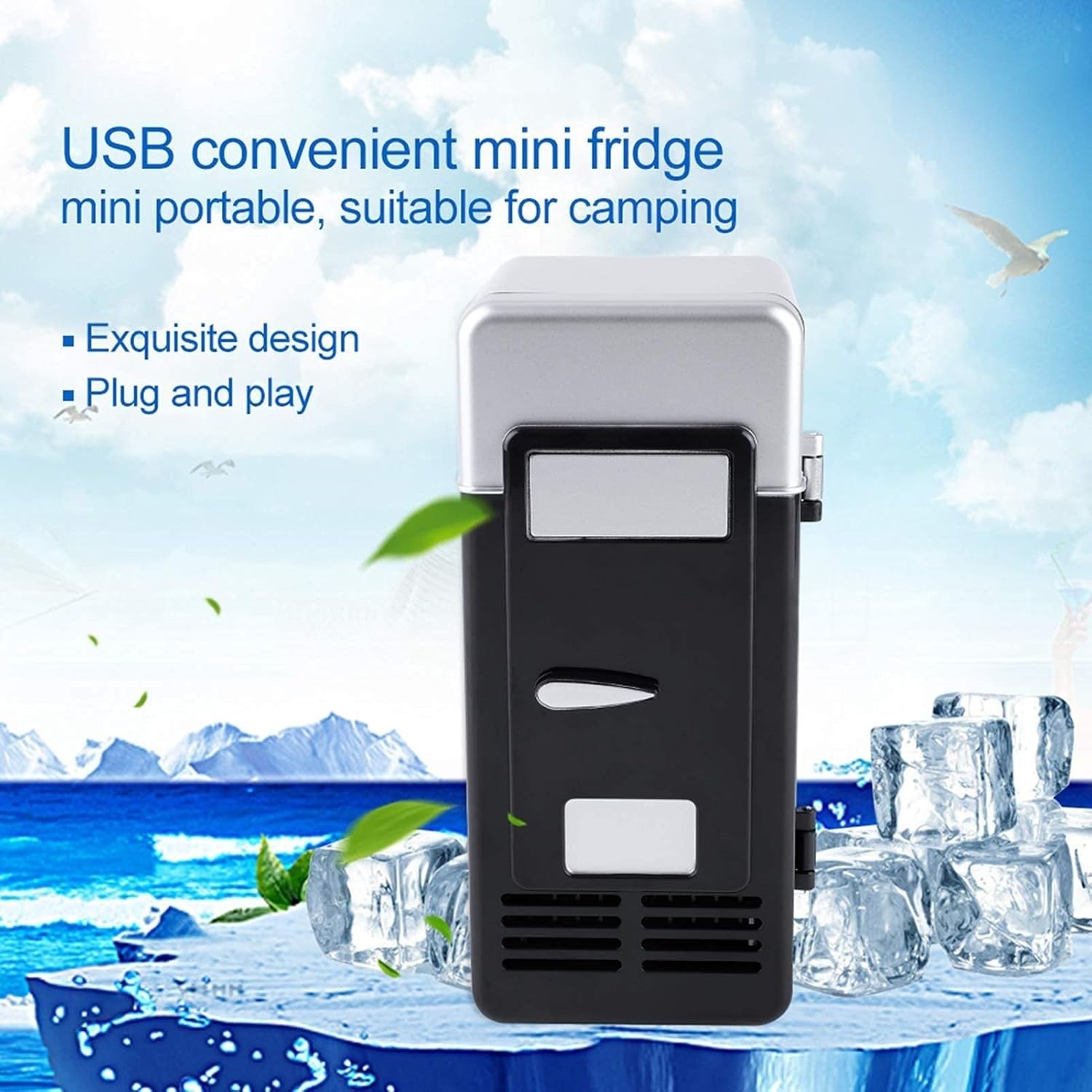 Mini USB Fridge Portable 1.5L Cooler & Warmer Coffee Compact LED