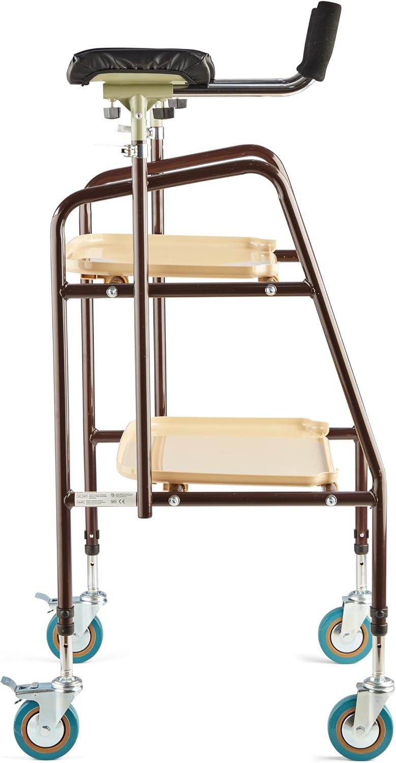 Indoor Mobility Walker Rollator Forearm Supports Brakes Trays Lightweight
