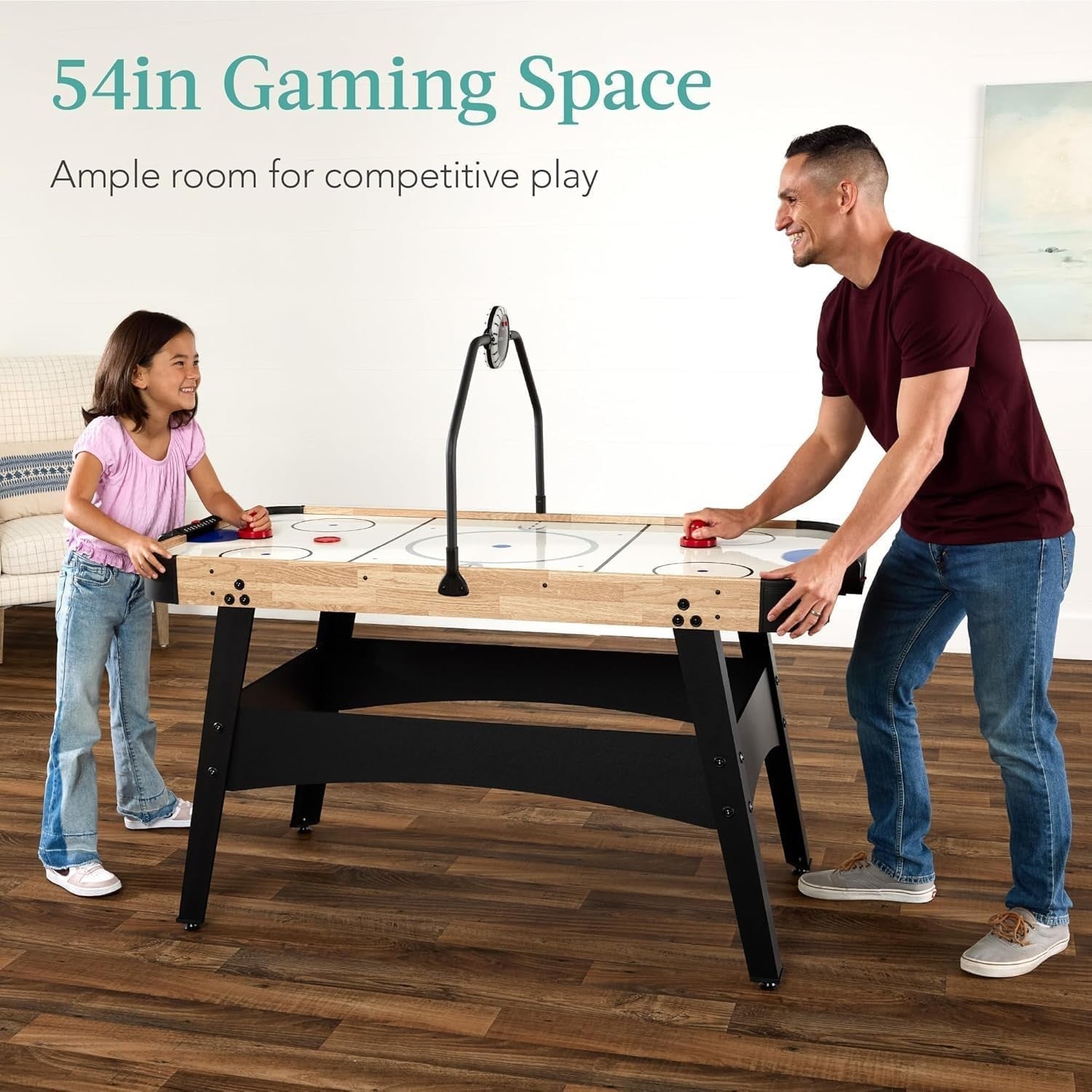 54 Inch LED Air Hockey Table Electronic Scoreboard 12V Motor Arcade