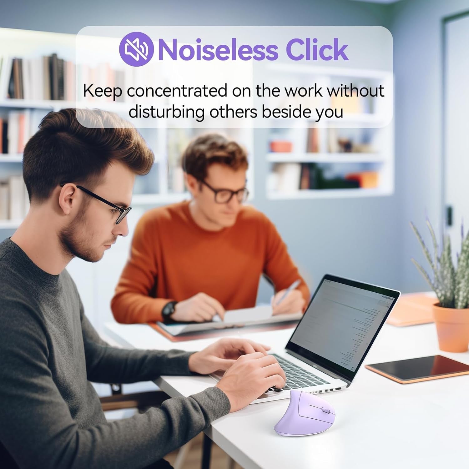 Vertical Ergonomic Wireless Mouse 4800 DPI Rechargeable Silent USB