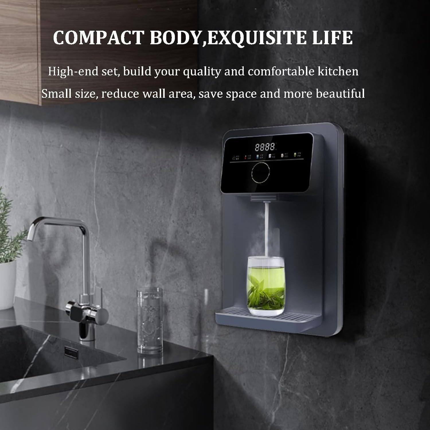Wall Mounted Instant Hot Water Dispenser Touch Screen Child Lock Dual Temp