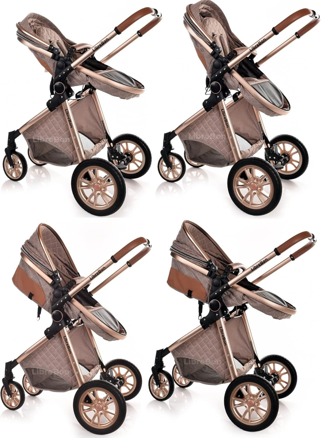 3 in 1 Baby Pram Pushchair Lightweight Folding Buggy from Birth 0-36m