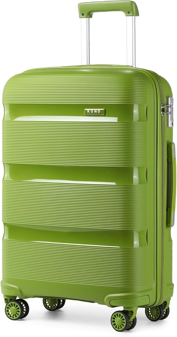 24 Inch Hard Shell Suitcase Lightweight PP 4 Spinner Wheels TSA Lock