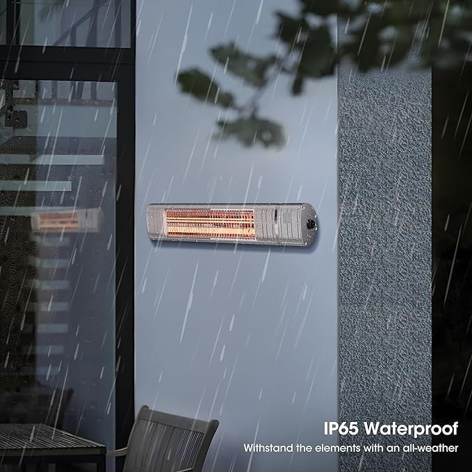 Wall Mounted Electric Patio Heater 2000W IP65 Waterproof Infrared Outdoor