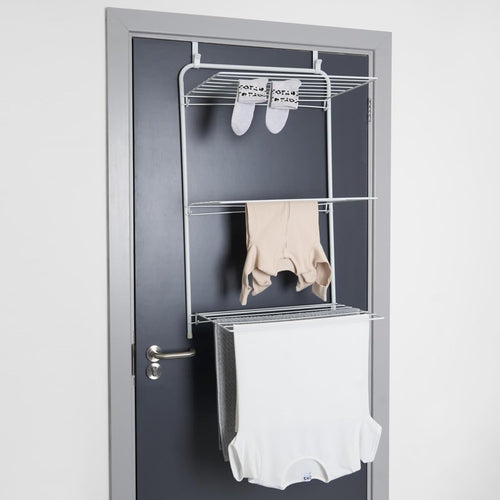 Over Door Clothes Airer Tiered Folding Drying Rack Indoor Space Saving Laundry