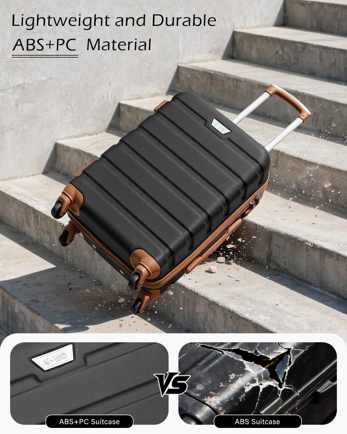 28in Large Hold Suitcase Hard Shell Luggage TSA Lock Quiet Spinner