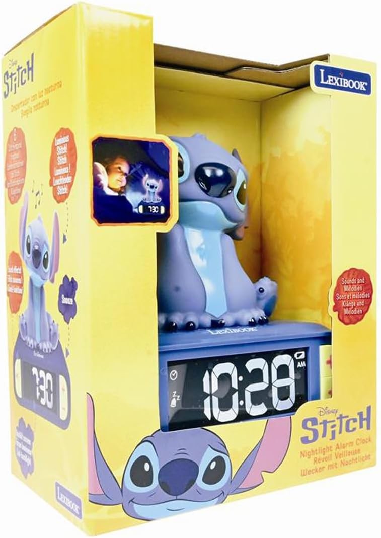 Kids Alarm Clock Night Light LED Display Snooze Cute Bedroom Gift