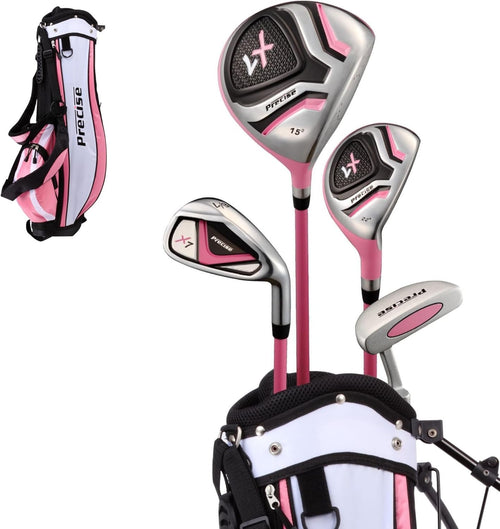 Kids Junior Golf Club Set Ages 3–5 Right Hand Graphite Stand Bag Pink